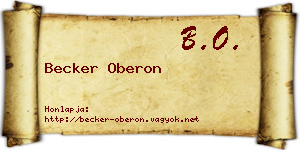 Becker Oberon névjegykártya